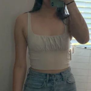 Aritzia orbit tank in pumice grey